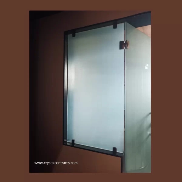 Dressing Room Entrance Door with Frosted Film or sticker work.